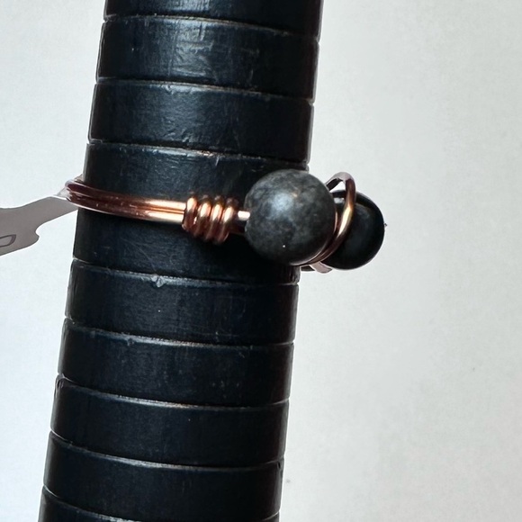 Obsidian and Labradorite ring hand made copper - Picture 5 of 5